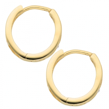 Creole 12,8x3mm Klappscharnier Zirkonia 14Kt 585 GOLD