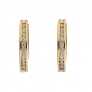 Creole 12,1x2mm Klappscharnier Zirkonia 14Kt 585 GOLD