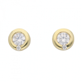 Ohrstecker 6,9mm Zirkonia 14Kt 585 GOLD