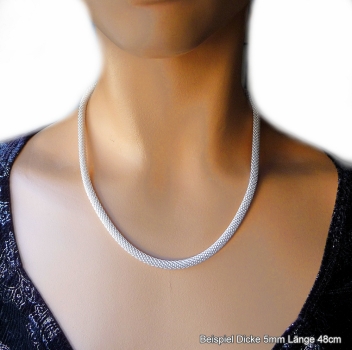 Exklusive Schlauchkette 3,2-6mm Collier Silber 925 mit Bajonettverschluss 38cm