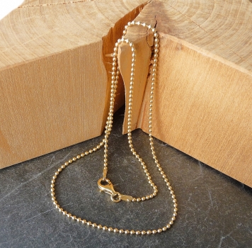 Collier Kugel Kette 1,5mm Silber 925, vergoldet oder rose vergoldet 45cm