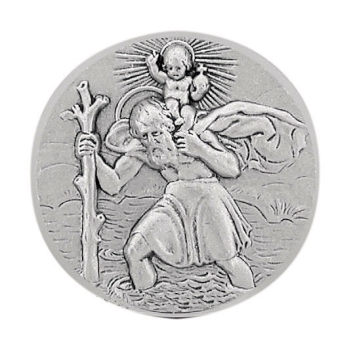 Silberanhänger, Heiliger Christophorus im Kreis mit heiliger