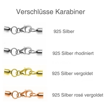 Lederband 4mm geflochten mit 925 Silber Karabiner