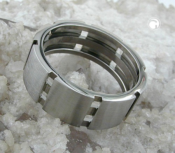 Ring Edelstahl Querstreifen 70