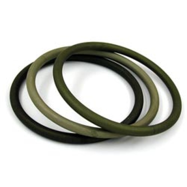 Armreifen 75x15mm Ringspiel mit 3 Kunststoffringen in unterschiedlichen braun-oliv-Farbtönen matt