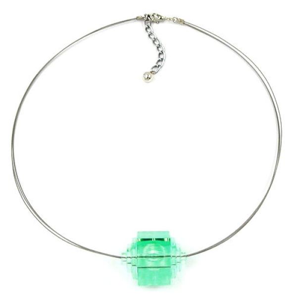 Kette, Stufenperle mint-transparent