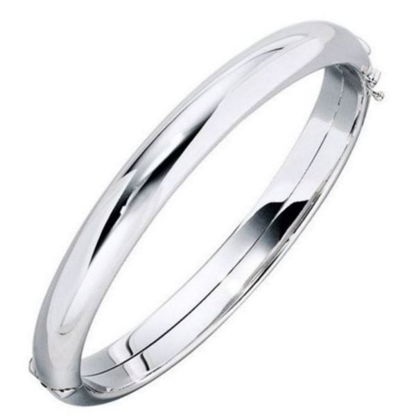 Armreif gewölbt oval 925 Sterling Silber 10mm