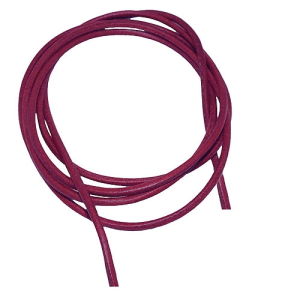 Lederband Rundschnur Rindleder 2mm fuchsia beere gefärbt ca. 1m