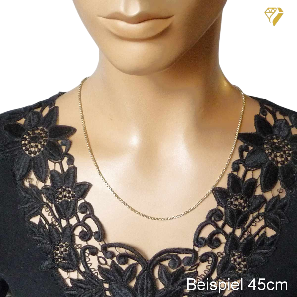 Kette Collier Venezianer 2mm rund Silber 925 vergoldet 45cm