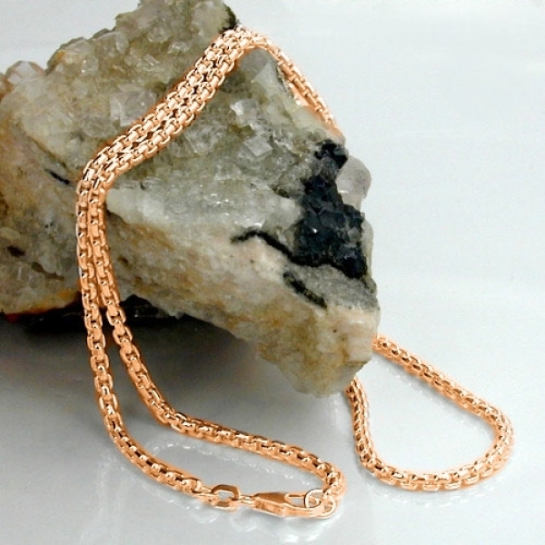 Kette Collier Venezianer 2mm rund Silber 925 rosé vergoldet 42cm