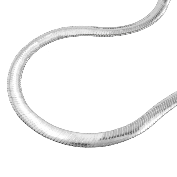 Kette 4mm Schlange flach glänzend Silber 925 42cm