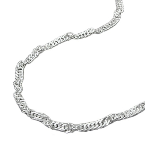 Kette 2mm Singapurkette diamantiert Silber 925 42cm