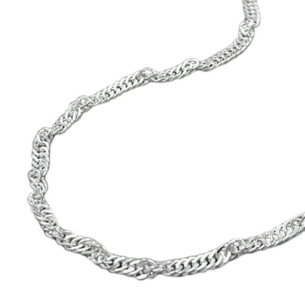 Fußkette Singapur diamantiert 25cm Silber 925