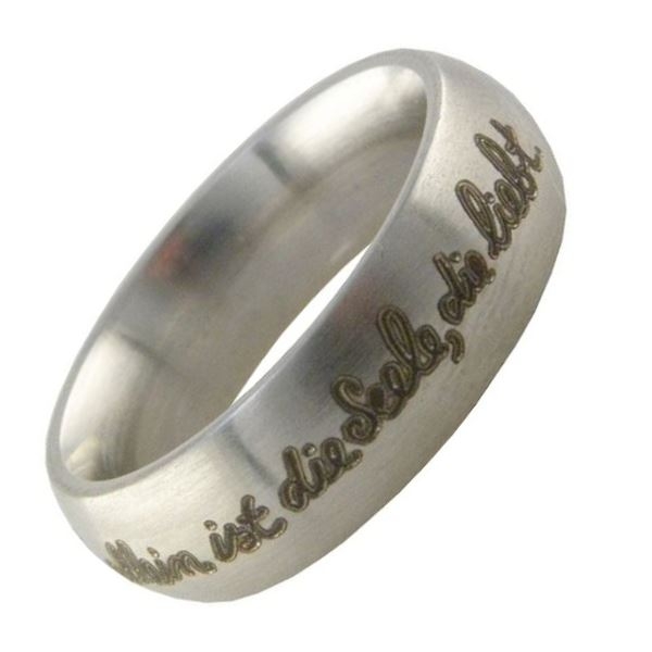 Ring Edelstahl mit Gravur - Goethe