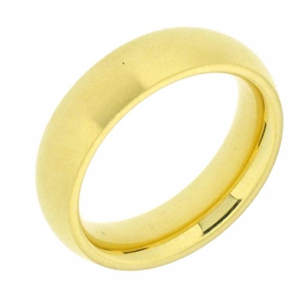 Ring 6mm Edelstahl goldplattiert