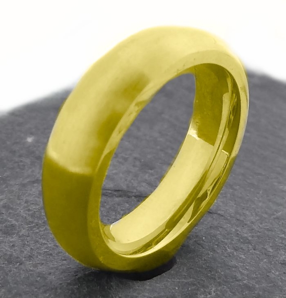 Ring 6mm Edelstahl goldplattiert