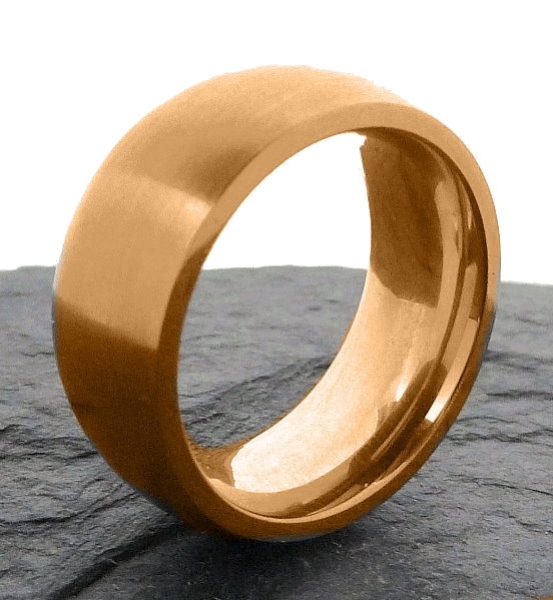 Ring 10mm Edelstahl rosé-goldplattiert