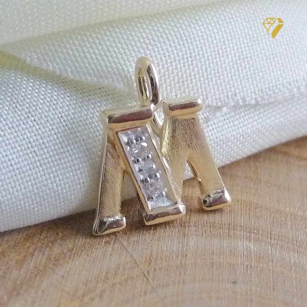 Anhänger Buchstabe A-Z Diamant 14Kt 585 GOLD