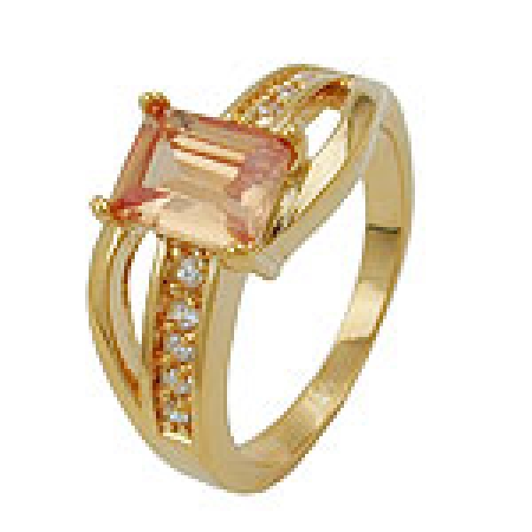 Ring Gr. 56 Zirkonia gold-plattiert 3 Micron