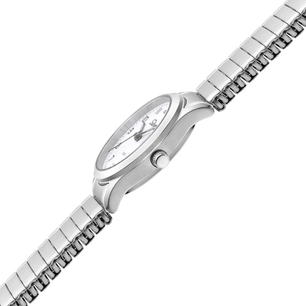 SELVA Damen Quarz Armbanduhr mit Zugband Zifferblatt weiß Ø 27mm