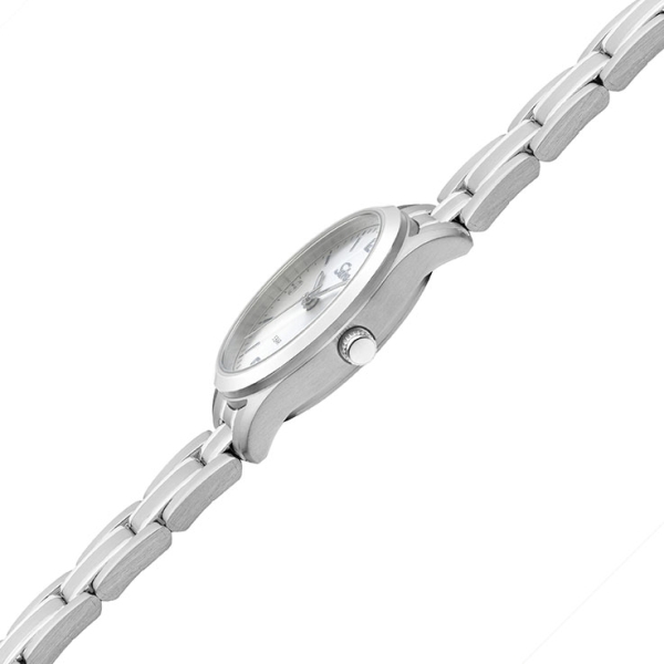 SELVA Damen Quarz Armbanduhr mit Edelstahlband, Zifferblatt silber Ø 27mm