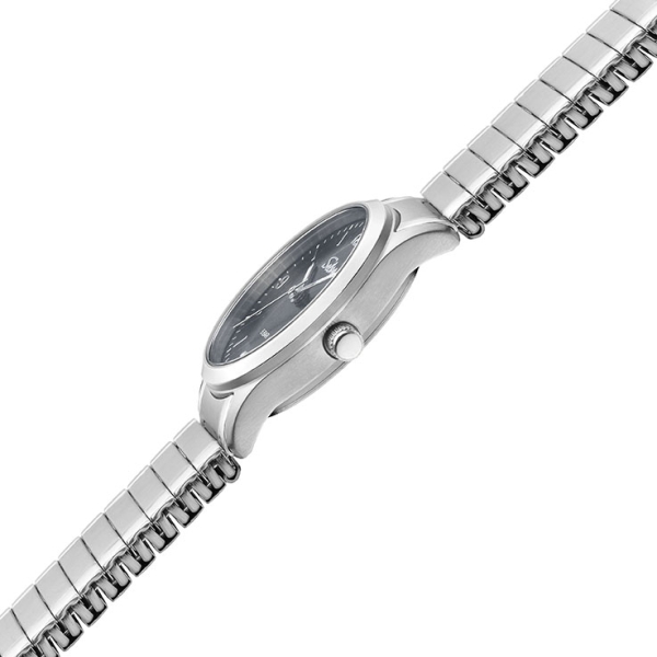 SELVA Damen Quarz Armbanduhr mit Zugband, Zifferblatt schwarz Ø 27mm