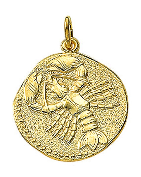 Anhänger Sternzeichen Krebs Relief rund 18mm 8Kt 333 GOLD