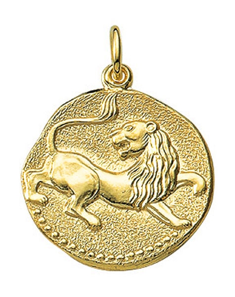 Anhänger Sternzeichen Löwe Relief rund 18mm 8Kt 333 GOLD