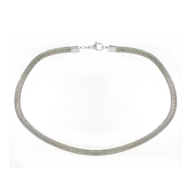 Exklusive Schlauchkette 3,2-6mm Collier Silber 925 mit Karabinerverschluss 45cm