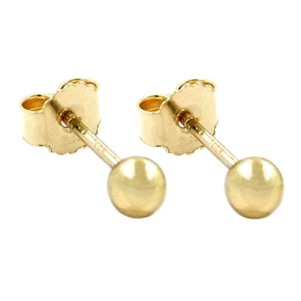 Ohrstecker Ohrring 3mm Kugel hohl 9Kt GOLD