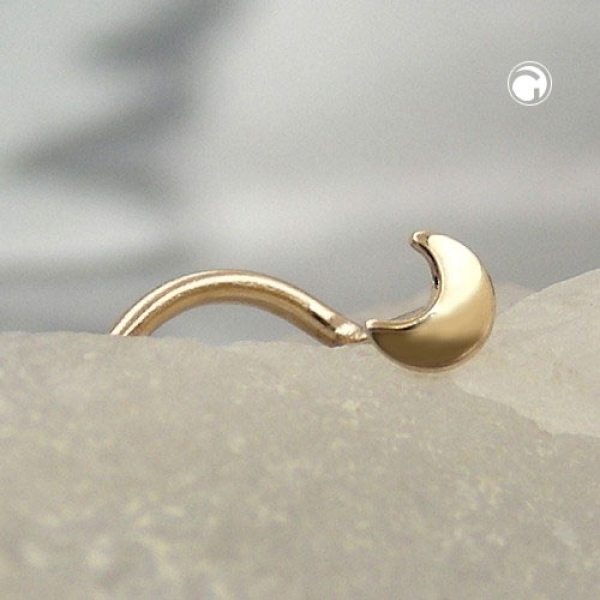 Nasenstecker 2,5mm Spirale mit kleinem Mond 14Kt GOLD