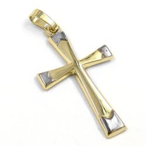 Anhänger Kreuz bicolor 14Kt GOLD