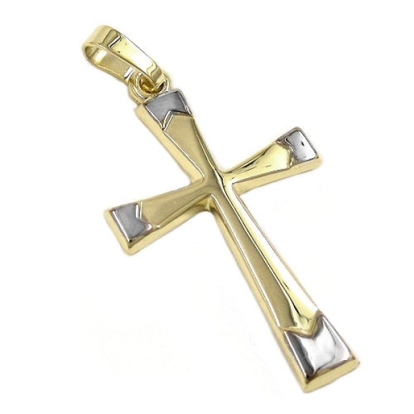 Anhänger Kreuz bicolor 14Kt GOLD