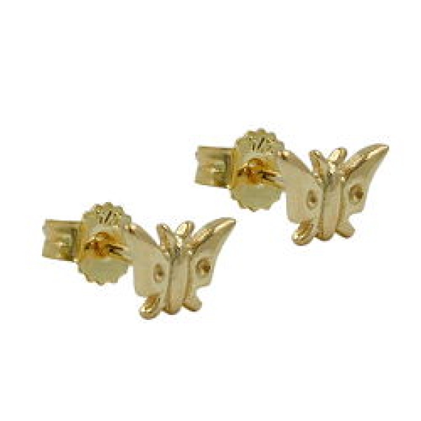 Ohrstecker Ohrring 5x7mm Schmetterling glänzend 9Kt GOLD