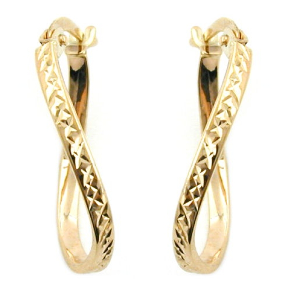 Creole Ohrring 23x15x2mm oval diamantiert 9Kt GOLD