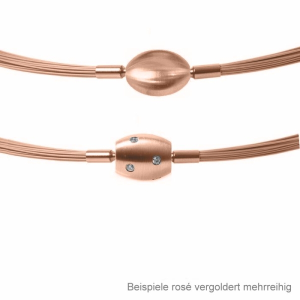 Edelstahl Collier rosé vergoldet  für Wechelschliesse 30-reihig