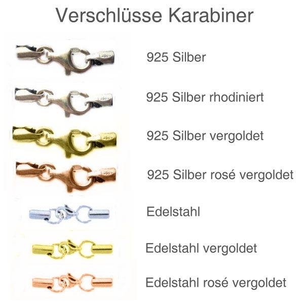 Collier Baumwollschnur 2mm 15 Farben mit Karabiner