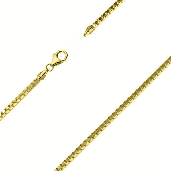 Collier Kette 1mm Venezianer vergoldet Silber 925 45cm