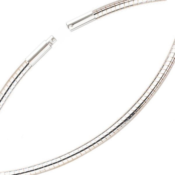 Collier Omegareifen 1,3mm Bajonett 925 Silber 45cm