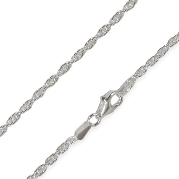 Kette Collier Doppelankerkette gedreht 45cm Silber 925, vergoldet, rosé vergoldet