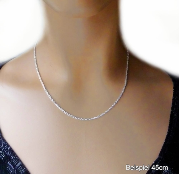 Kette Collier Doppelankerkette gedreht 60cm Silber 925, vergoldet, rosé vergoldet