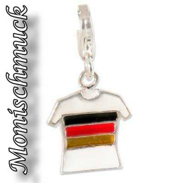 Anhänger Charm 925 Silber Fussball Trikot Deutschland