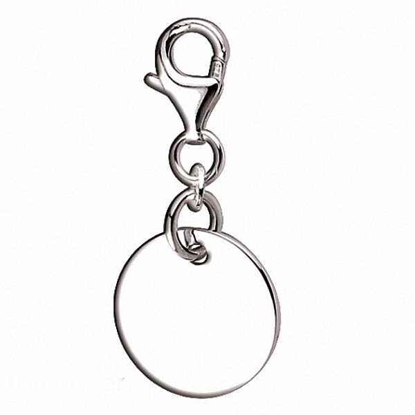 Anhänger Charm 925/- Silber Platte rund