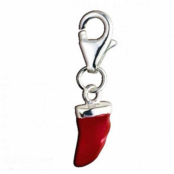 Anhänger Charm 925/- Sterling Silber "Zahn Red"