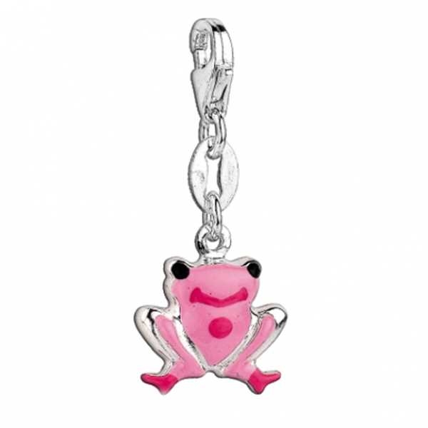 Einhänger Charm 925 Silber Frosch pink