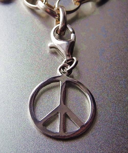 Einhänger Charm 925 Silber Peace Zeichen