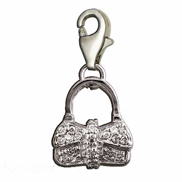 Silbereinhänger Charm Handtasche Zirkonia