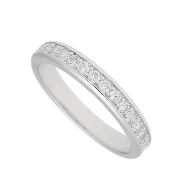 Ring Memoire 3,2mm Zirkonia 925 Silber Gr. 56