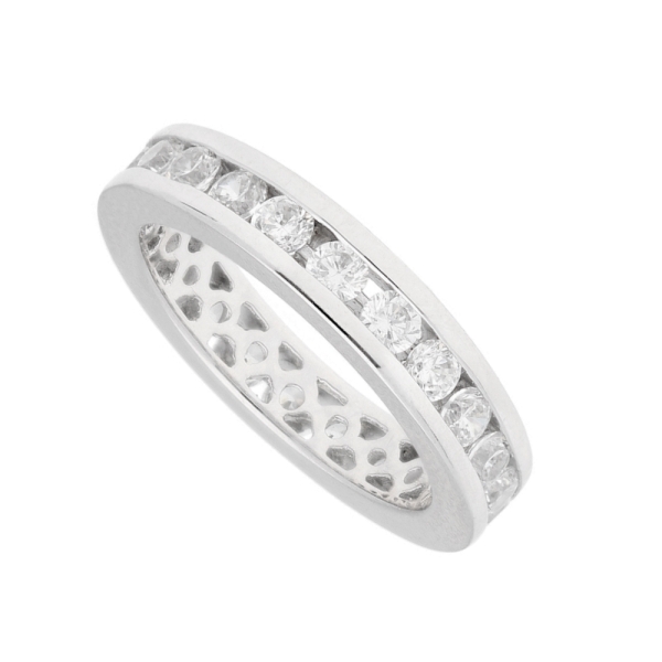 Ring Memoire 4mm Zirkonia 925 Silber Gr. 52