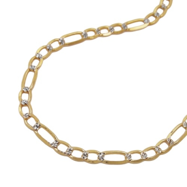 Kette 2,7mm Figaro-Panzer bicolor 14Kt GOLD 45cm